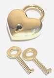 ハート型南京錠　シルバー　ゴールド (ゴールド)