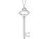 TI-Vintage oval key pendant - Collier à la mode en argent avec un pendentif en forme de clé - 925 