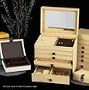Genuine Light Tan Leather 5 Level Jewelry Chest Box Case