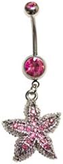 Charms of America Star Fish Belly Ring with CZ Body Piercing Pink