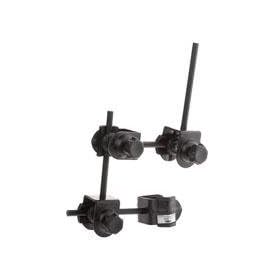 Adorama 2-inch Clamp with 6-inch Metal Rod and 3/8-inch Diameter for 3/8-in Hole - Pack of Four (4)