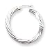 Jewelry : 14k White Gold Polished 4mm Twisted Hoop Earrings