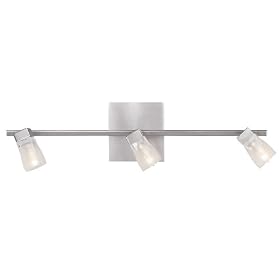 Access Lighting 52142-BS/FCL Ryan Bar Wall Fixture, Brushed Steel Finish with Frosted Crystal Glass