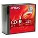 TDK - 100 x CD-R - 700 MB ( 80min ) 52x - white - ink jet printable surface, printable inner hub - storage media