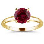 1.01 Cts Ruby Solitaire Ring in 18K Yellow Gold