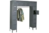 Steel Locker 16 Person 72x18x72 With Legs 16 Doors Assembled Gray
