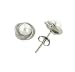 Platinum over Sterling Silver Swirl Genuine Freshwater Pearl Post Stud Earrings