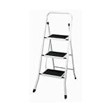 Step Stool with Mats - 3 Step (White) (42 H x 18 W)