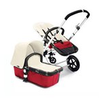 Bugaboo Cameleon Stroller - Red Base - Off-White Canvas