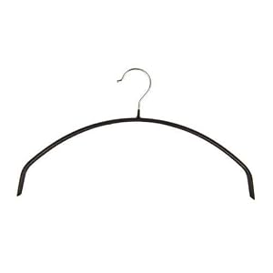 5 x Black Non-Slip Hangers for Knitwear, Jackets, Shirts & Blouses with Chrome Hook