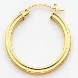 14k 1.6mm Ridged Hoop Earrings SE1821