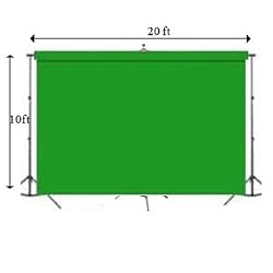20ft X 10ft Seamless Chroma Key Green Backdrop with a 20ft Wide Stand