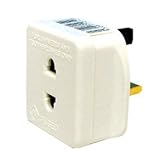 1A Shaver Adapter ~ UK Mains Plug (3-Pin) to 2-Pin Socket Adapter ~ Shaver ~ Toothbrush ~ Charger ~ Travel ~ Fused 1 AMP ~ Universal