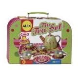 Alex Tin Painted 16 Piece Tea Set In Carry Suitcase