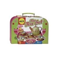 Alex Tin Painted 16 Piece Tea Set In Carry Suitcase
