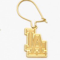 14K Los Angeles Dodgers La Wire Earrings