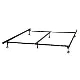 Serena Heavy Duty Adjustable Queen, King or Cal King Metal Deluxe Bed Frame With Center Support & Wide Rug Rollers
