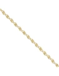 Beautiful 14k Yellow Gold Fancy Beaded Fancy 7.25 Inch Bracelet