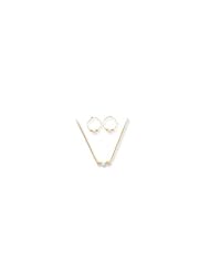 14k Madi K Cultured Pearl 13in Necklace & Hoop Earrings Set