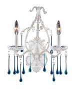 ELK Opulence 2 Light Wall Fixture Aqua Crystal Antique White
