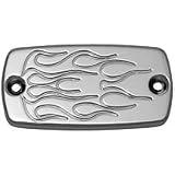 04-09 YAMAHA XVS11A: BARON MASTER CYLINDER COVER - FLAME by Baron Custom Accessories