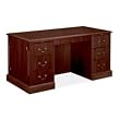 Double Pedestal Executive Desk, 60"x30"x29-1/2", Mahogany