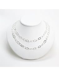 Sterling Silver Fancy Link Necklace - 42 Inch