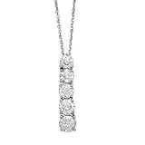 14k White Gold & Diamond Journey Pendant Necklace- 18 (1.50ctw).
