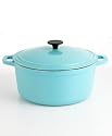 Martha Stewart Collection Blue Enameled Cast Iron Round Pot, 7 Qt.