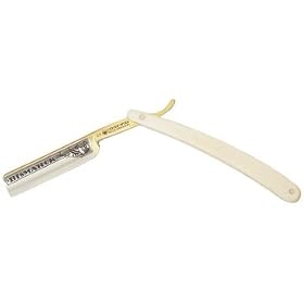 Dovo Spike Point Bismarck, White Bone Handle, Full Hollow Carbon Steel, 5/8"