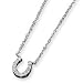 Sterling Silver CZ Horse Shoe Necklace - 16 Inch