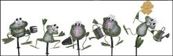 Achla Frog Gardeners On Stake with Spring Set Of 5