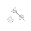 Sterling Silver Square Earrings - Stamping - 6 mm