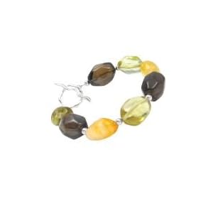Buy .925 Silver, Smoky Quartz, Lemon Quartz and Citrine Bracelet by Element Jewelry & Accessories
