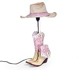 Cowgirl Western Boots And Hat Table Lamp For Western And Rustic Home Decor