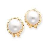 14k 14-15mm Cultured Mabe Pearl Earrings - XMP78