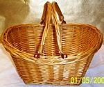 Large Light Willow Stained Woven Basket