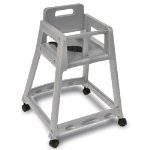 CSL Foodservice & Hospitality 850C-DGY-KD - Plastic Stackable High Chair w/ Casters, Assembly Required, Gray