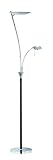 Trio-Leuchten 4348021-06 Halogen-Fluter, 1 x R7S, 230W + Lesearm 40W G9, doppelt dimmbar mit Meemoryschaltung, Chrom/Schwarz, H. 180 cm