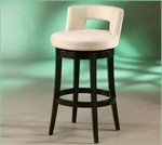 Eureka Swivel Bar Stool - Feher Black with Cream Microfiber Seat