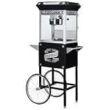 Great Northern Popcorn Black Paducah 8 Ounce Antique Popcorn Machine and Cart