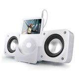 Portable Fold-up SPEAKER SYSTEM for iPod & MP3 Player in WHITE