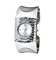 Round Face Hammered Analogue Bangle Watch