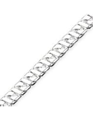 Sterling Silver 5.75mm Fancy Flat Link Bracelet - 8 Inch