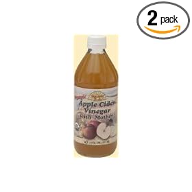 Dynamic Health Organic Apple Cider Vinegar with Mother Glass, 16-Ounce Glass Bottle (Pack of 2)