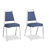 Virco / Stacking Chair, 18x22x34-1/2, Blue/Chrome Frame / VIR892559C1DD3