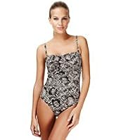Ultimate Faux Snakeskin Print Ruched Swimsuit