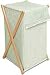 Color Gingham Wood Frame Hamper