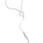 Lariat Y Mirror Beads and Polished Beads Sterling Silver Necklace