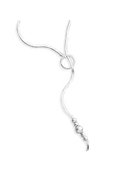 Lariat Y Mirror Beads and Polished Beads Sterling Silver Necklace